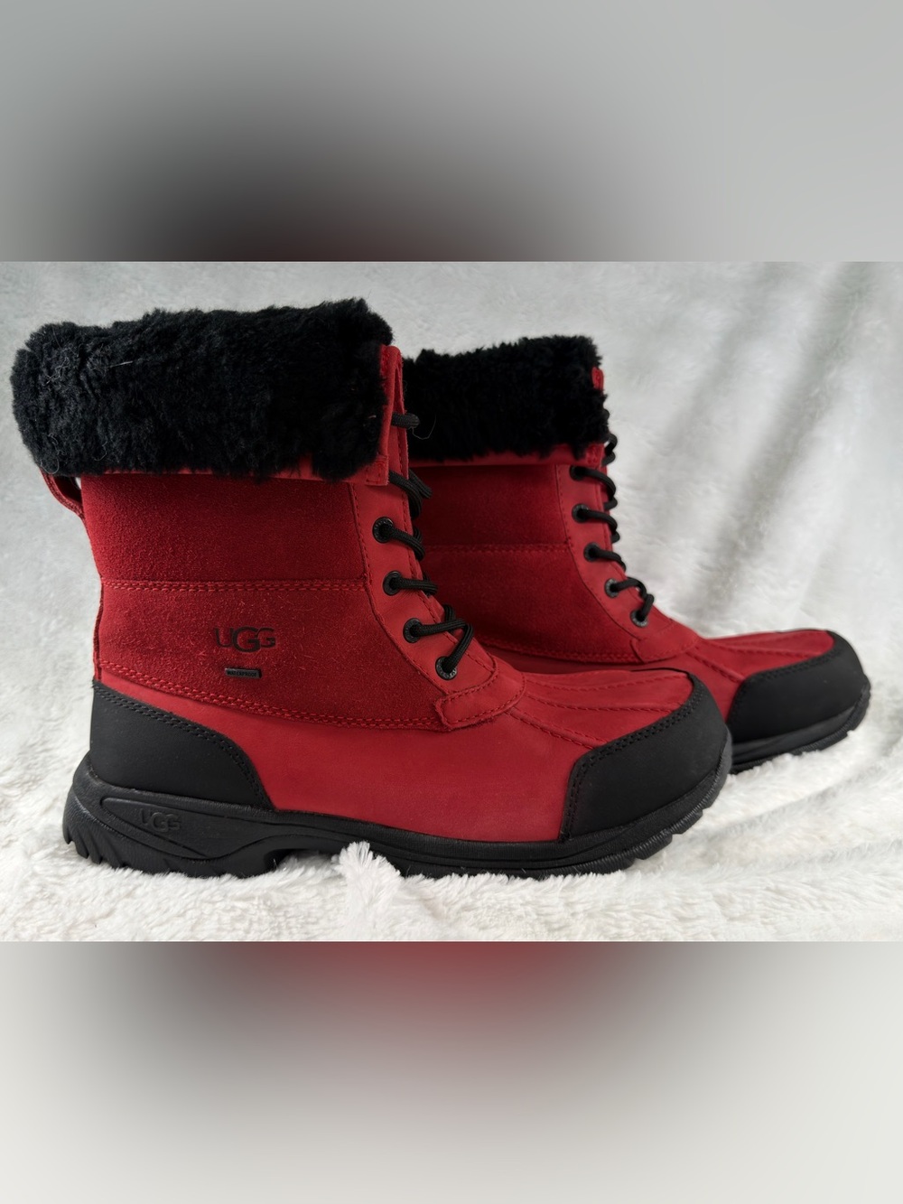 UGG Butte Waterproof Vibram Winter Boots Red Black Men’s 10 Like New